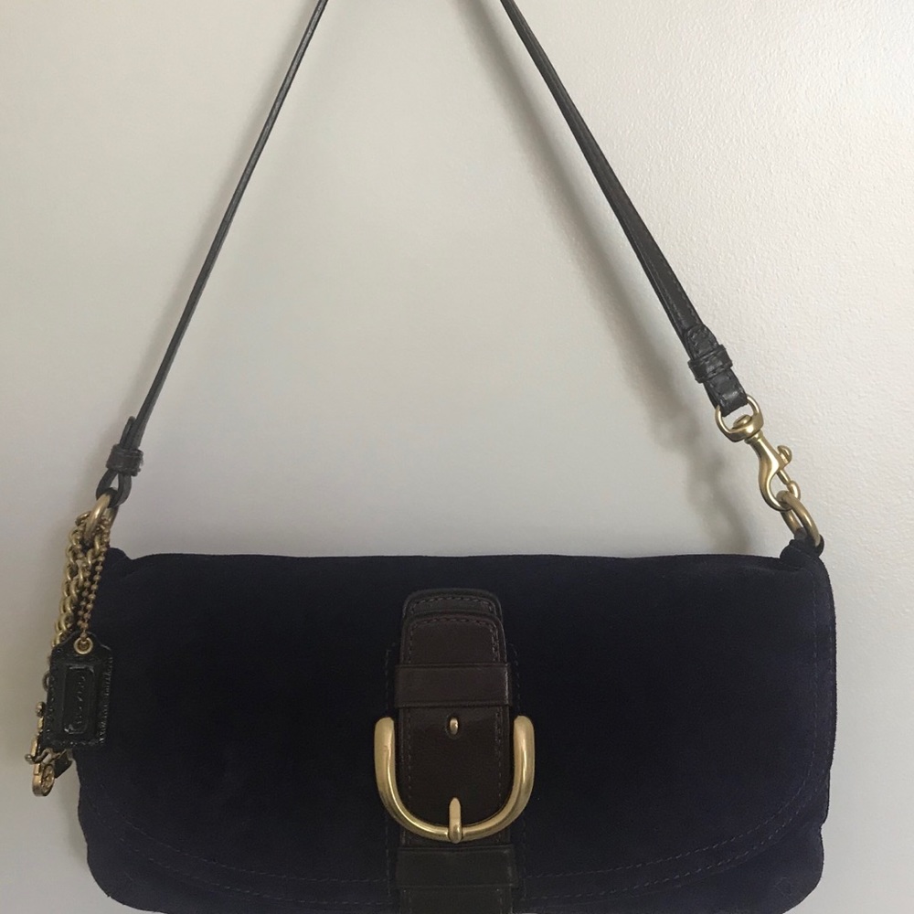 Deep purple suede Coach Bag